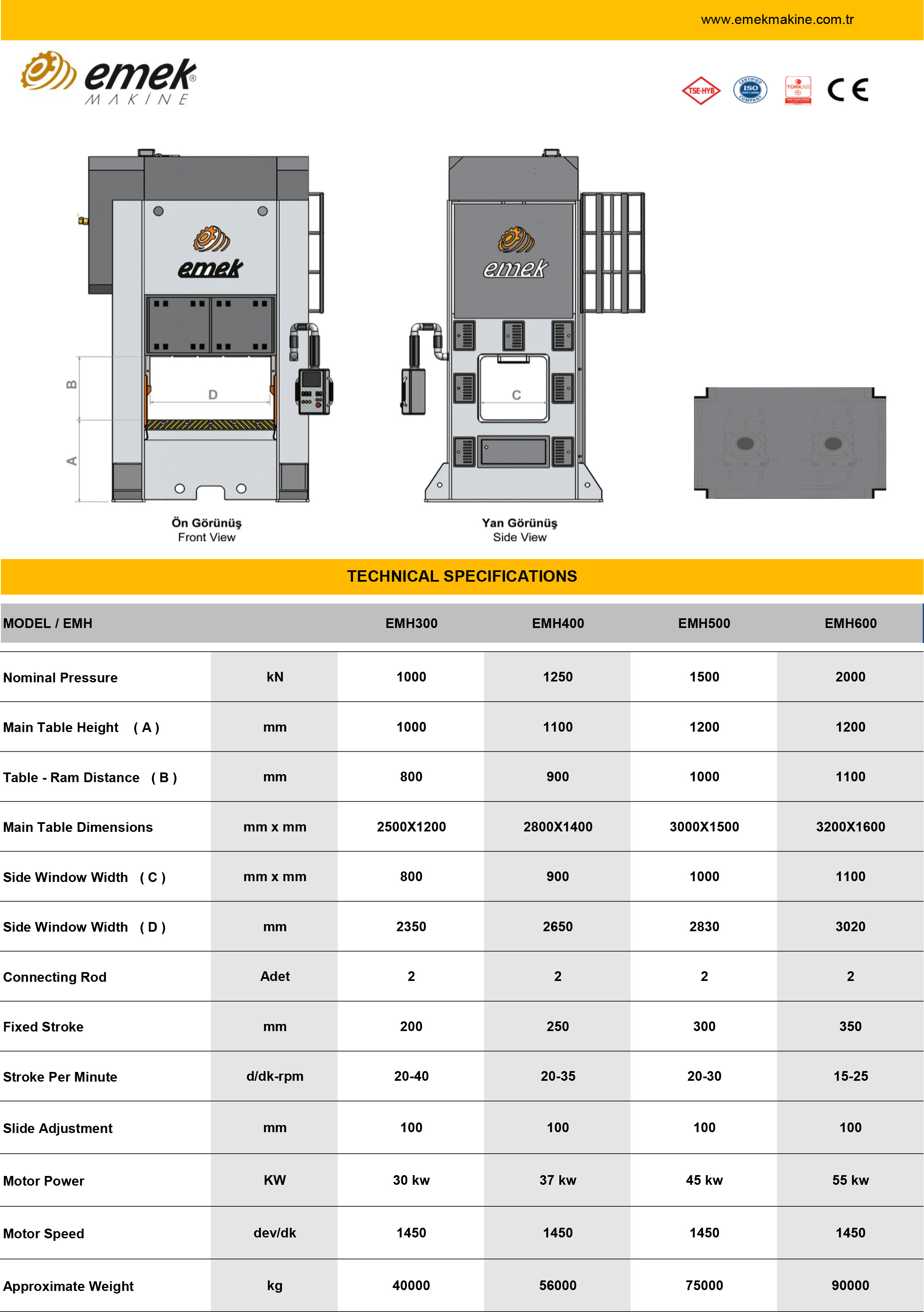 EMH Series H Type Press